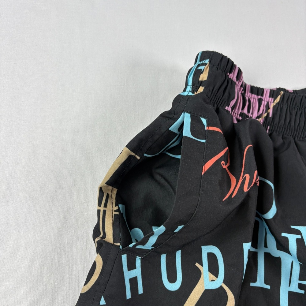Rhude Swim Shorts Mens Medium Black Mash Up AOP Stretch Hybrid Bathing Suit - Picture 2 of 11